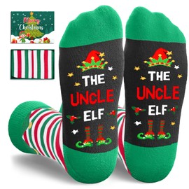 HAPPYPOP Christmas Gifts Stocking Socks - Secret Santa Socks Xmas Stocking Stuffers for Him Uncle - in Green