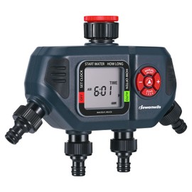 DEWENWILS Bewässerungscomputer 4 Ausgänge, 4 Bewässerungsprogramme für Jede Zone, Garten Bewässerungsuhr, Automatische Bewässerung Zeitschaltuhr mit Regenverzögertem/Manuellem/Automatischem Modus