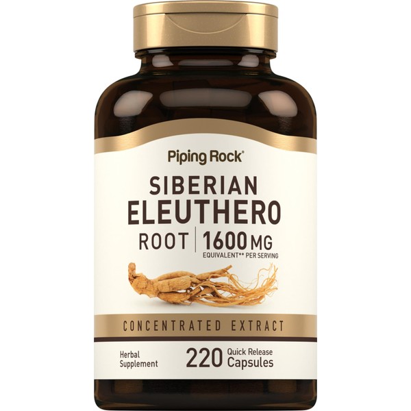 Piping Rock Siberian Eleuthero Root Capsules 1600mg | 220 Count