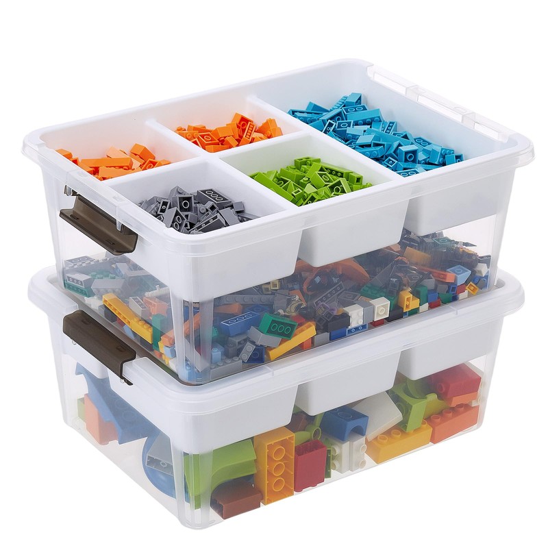 MACOPRO Plastic Storage Box with Removable Tray Craft Organizers and