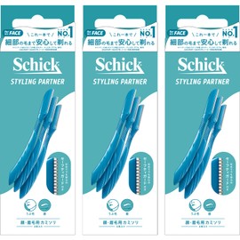Schick [Bulk Purchase] Men's Face/Eyebrow Razors (3 pieces) ×3 packs L Disposable