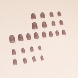 Press on Nails Medium Cat Eye Fake Nails Oval False Nails Almond Nails Artificial Acrylic Nails Silver French Cat Eye Stick on Nails Full Cover Glossy Reusable Coffin Nails Glue on Nails for Women