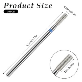 10 Pcs Cuticle Nail Drill Bit Electric Diamond Bits For Nail Drill Dead Skin Manicure Barrel Bits Nail Salon Manicure Professional Safety Under Nail Cleaner Manicure Pedicure Polishing Kit