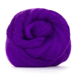 Revolution Fibers Dyed Corriedale Wool | 8 Ounces of Premium Combed Wool Top | 26 Micron, 100% Pure Corriedale Wool Roving, Ethically Sourced (Violet Purple)