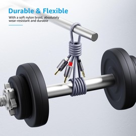 Ruaeoda 3.5mm to 2RCA Cable 6 Feet, Braided 2RCA to 3.5mm AUX to 2-Male 2RCA Audio Auxiliary Stereo Y Splitter Cable 1/8 to 2RCA Stereo Cable Audiophiles Headphone 2RCA Cable [Double-Shielded]