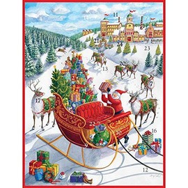 Caspari Santa’s Sleigh by Ingrid Slyder Advent Calendar 1.5 x 41.5cm