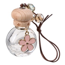 Milisten 1pc Pendant Car Diffusers for Essential Oils Car Hanging Perfume Bottle Car Hanging Air Freshener Mirror Trim Automatic Air Freshener Air Diffuser Glass Perfume Bottle Pink Hanging