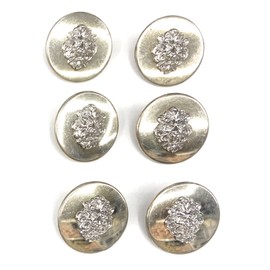 6 Lion Crest Metal Shiny Silver Buttons Sets for Dresses , Sport Coats, & Blazers (3/4'' inch)