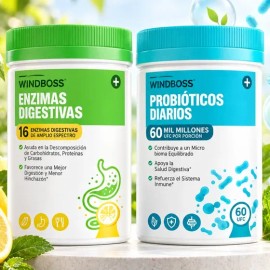 Enzimas Digestivas Y Probióticos Pack 2 Frascos 120 Caps