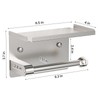 StackTastic Silver Toilet Paper Holder with Shelf - Wall Mount,