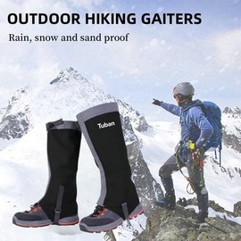 TATACLEA Waterproof Gaiters,Hiking Gaiters,Lightweight Adjustable Leg Gaiters for Men Women,Available in all Seasons,Hiking,Skiing,Mountain Climbing,etc.(Black)