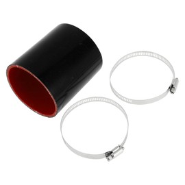 X AUTOHAUX 1 Set Straight Coupler Silicone Hose 80mm/3.15" ID 100mm/3.94" Length 0° Car Silicone Hose Coolant Hose W/Clamps 3-Ply 4mm Thick Air Intake/Turbo/Intercooler Piping Tube Black Red