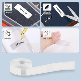 QLoztyse D30 Thermal Label Tape - Smart Labels Maker Refill, 12 X 40mm Mini Printer Paper Compatible with D30 Sticker Machine for Office, Home, Pack of 4 Roll