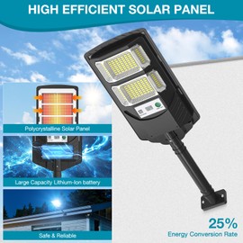 VowelsOne B2-200W Solar Lights Outdoor Waterproof,6500K 10000LM LED Solar Flood Light,Solar Street Lights Wide Angle with Motion Sensor and Remote Control for Yard,Fence,Parking lot,Garage