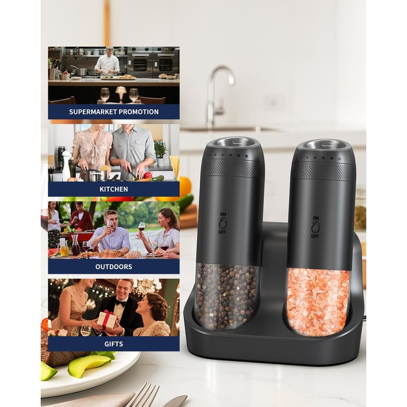 CIRCLE JOY Gravity Sensor Salt and Pepper Grinder Set with