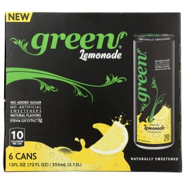 Green Soda Sparkling Lemonade with Real Fruit Juice, Naturally Sweetened, No Artificial Sweeteners, Natural Flavors, 66.9 Fluid Ounce (Pack of 4)