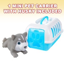 ArtCreativity Dog Carrier Playset, Includes Mini Pet Carrier with Husky Toy, Dog Toy Play Set for Hours of Imagination, Travel Toys for Children, Great Gift Idea for Ages 3 and Up