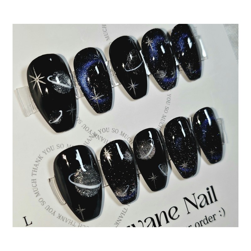 Winter Universe [Handmade Nail Tips] - Long Oval / 겨울