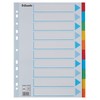 Esselte A4 Card File Dividers. 10 Parts Coloured Folder Dividers