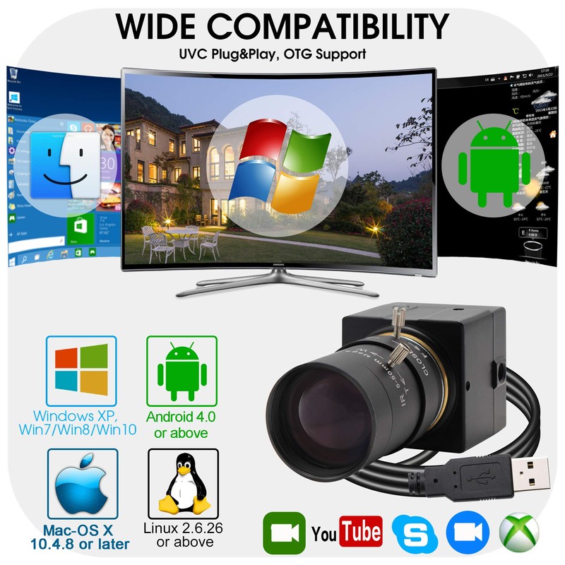 Svpro USB Camera 5-50mm varifocal Zoom Lens 1280 X 720
