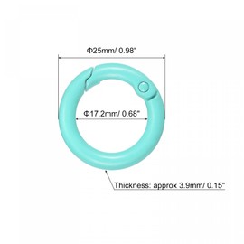 sourcing map Round Spring O Rings, 27mm/ 1.06" Trigger Buckle Snap for Bags, Purses, Keyrings, Lake Blue, 4Pcs