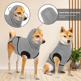 CITÉTOILE Dog Bodysuit After Op, Body Dog After Castration Male, Anti-Wound Licking Suit Dog, Breathable Wound Protection Suit Dog Cat E-Collar Alternative for Pets, Grey, M