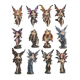 ICE ARMOR 12-Piece Mini Fairy with Multi Poses 5" H Miniature Fairy Fantasy Decoration Figurine Set