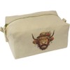 'Glamorous Highland Cow' Canvas Wash Bag/Makeup Case (CS00042212)