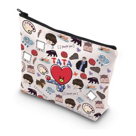 WSNANG K-pop Group Members Makeup Bag Bangtan Army Fans Gift K-pop Characters Cosmetics Storage Bag K-pop Music Lover Gift (Ta bag)