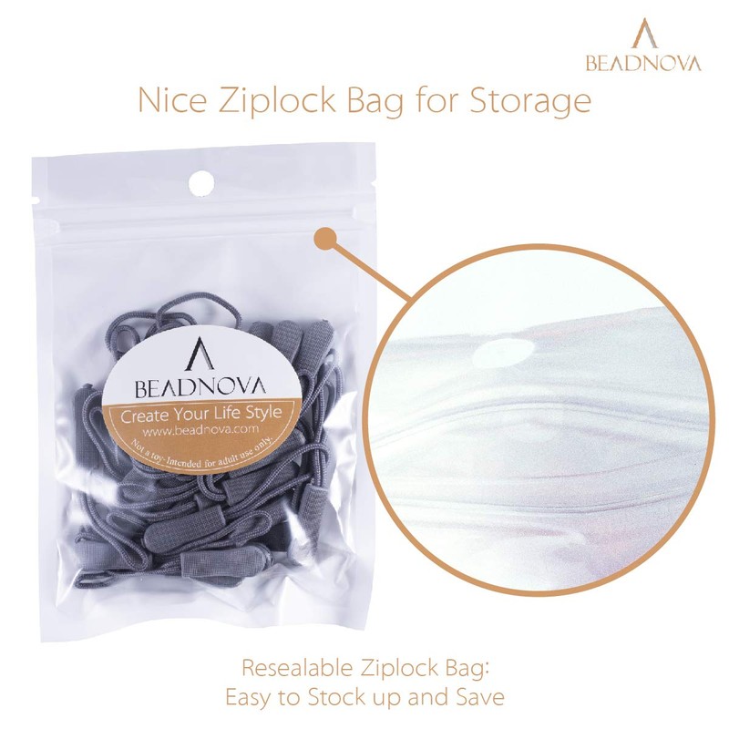 BEADNOVA Zipper Pull Replacement Zipper Extension Pulls Nylon Cord Zip