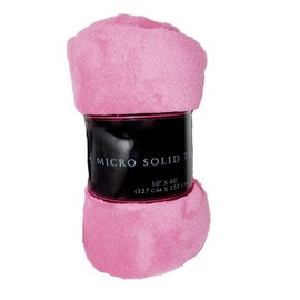 Decotex Warm & Cozy Super Soft Plush Solid Fleece Throw Blanket (50"x60", Light Pink)