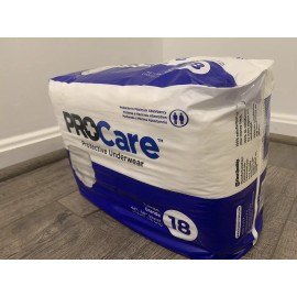 PROCARE Protective Underwear/Adult Diapers Large Waist 44"-58" 18 Pairs