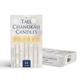 jewFadz Menorah Chanukah Candles– Jewish Traditional Decorative Hanukkah Celebrations Case of 24- Tall White Candles