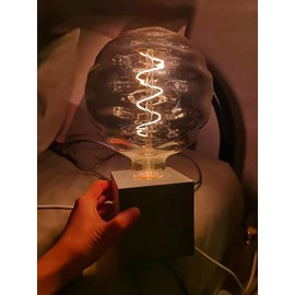 MYEARAYS 40 Watt Decorative Vintage LED Light Bulbs, Ripple Bulb 4W LED Filament Edison Bulb,2700K Oversized Warm Lights,Dimmable E26 Lamp Base,1-Pack-Grey