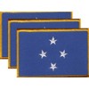 Pack of 3 Micronesia Flag Patches 3.50 x 2.25 Inch
