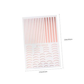 FRCOLOR 3sets Rose Gold Nail Art Sticker Set Creative Nail Stickers Easy to Apply Nail Tips Decal for Beauty Salons Home 6pcs*3