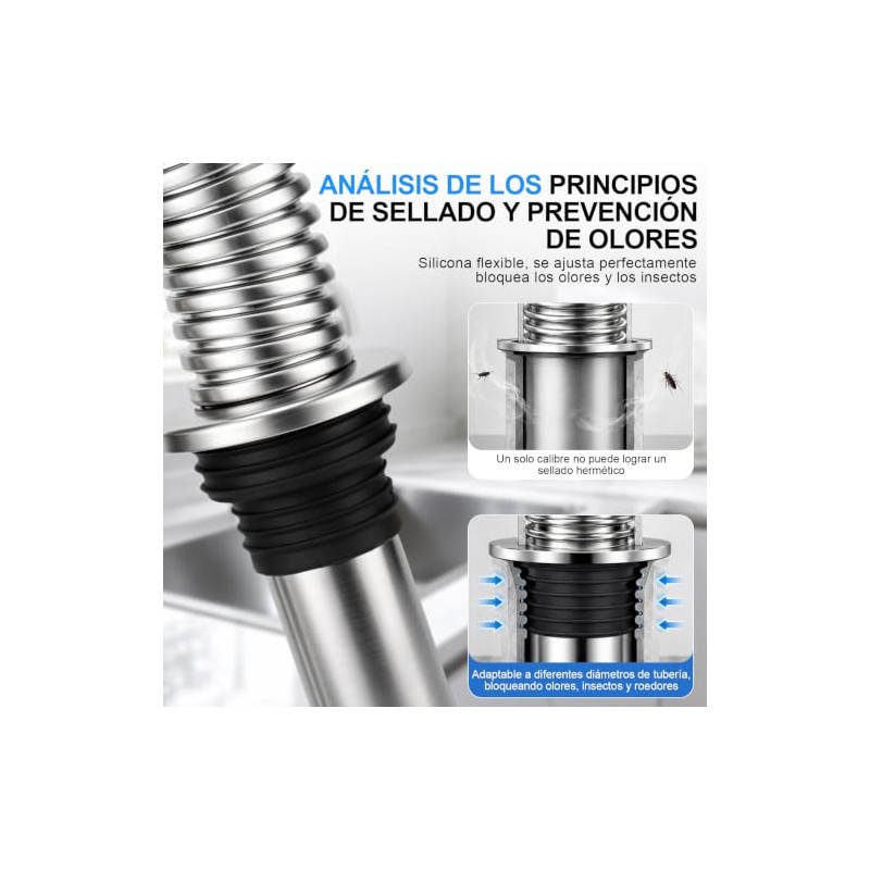 Kit de Desagüe para Lavabo de Baño Antiolor, con 110mm