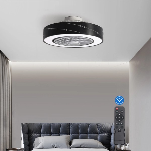 Modern Ceiling Fan Light Flush Mount Dimmable LED Chandelier Lamp