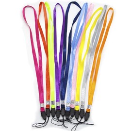 Onkuey 17-Inch Neck Strap Band Lanyards with Detachable Buckle for Camera Cell Phone iPod USB Flash Drive ID Card Badge Holder Keychain (Multi-Color 10 pack)