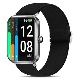 Giaogor ID206 Band, Stretch Elastics Adjustable Strap Compatible for LIFEBEE ID206 1.69" Smartwatch/YONMIG ID206 1.69 Inch ID206 Smartwatch (Black)