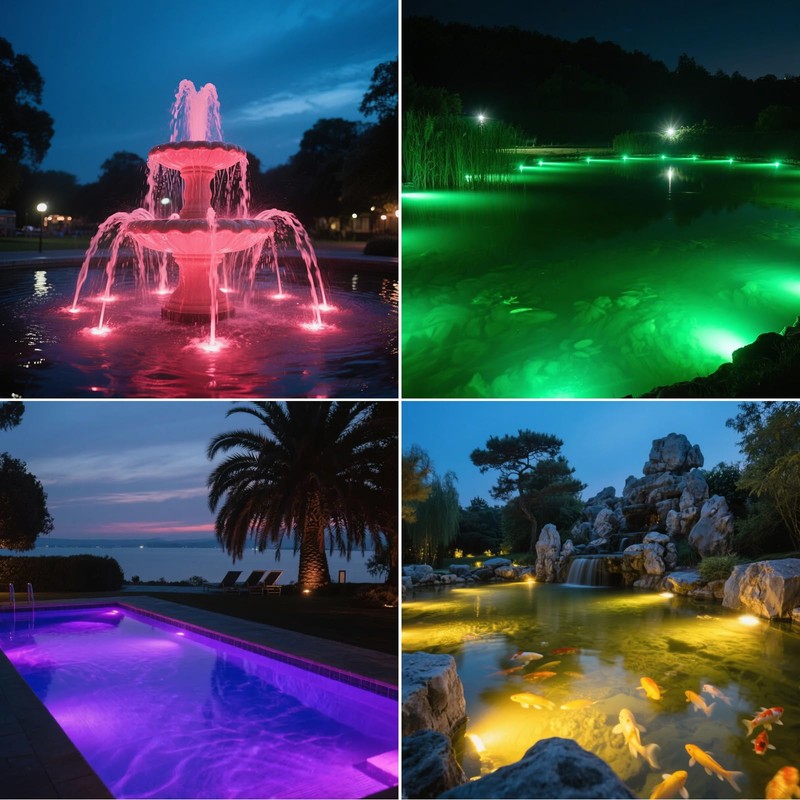 T-SUN Solar Pond Lights, 3-in-1 RGB Solar Underwater Pond Lights,