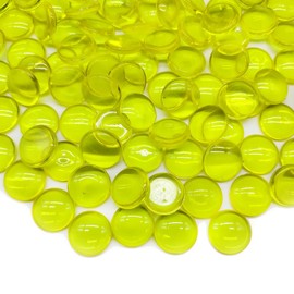 Ocefeiyue 630 PCS Yellow Acrylic Flat Marbles Decorative Gems Table Confetti for Vase Fillers,Table Scatters,Floral Display,Fall Decor,Party Decoration,15 OZ