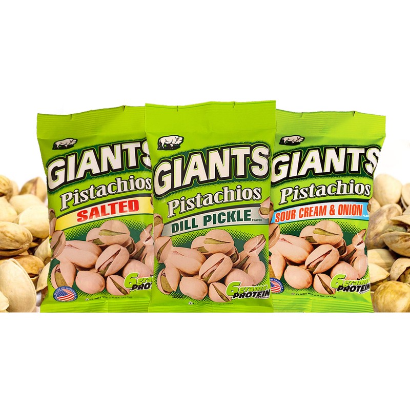 GIANTS Sour Cream and Onion Pistachios - 4.5 oz. Bags