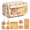 Capybara Pencil Case, Capybara Stationery Set, Multi-Layer Pencil Case with