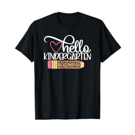 Hello Kindergarten Leopard Pencil Back To School T-Shirt
