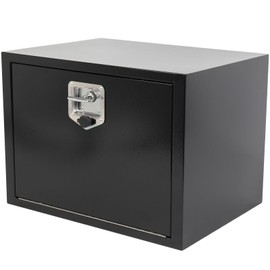 ECCPP 24inch Heavy Duty Iron Truck Bed Tool Box, RV Storage Organizer Trailer Storage ToolBox W/Lock & Keys, Underbody Flatbox Truck Car Outdoor Trailer Pickup (Black)