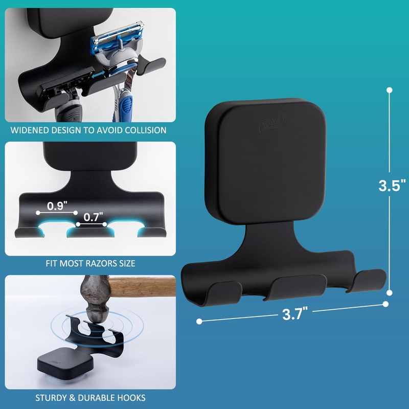 TAILI Powerful Suction Cup Razor Holder 2 Pack, Stylish 304