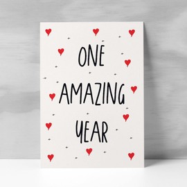 Postcard Prints - 1 Year Anniversary Card For Wife or Husband Anniversary Card for 1st Anniversary Card For Boyfriend or Girlfriend First Wedding Anniversary