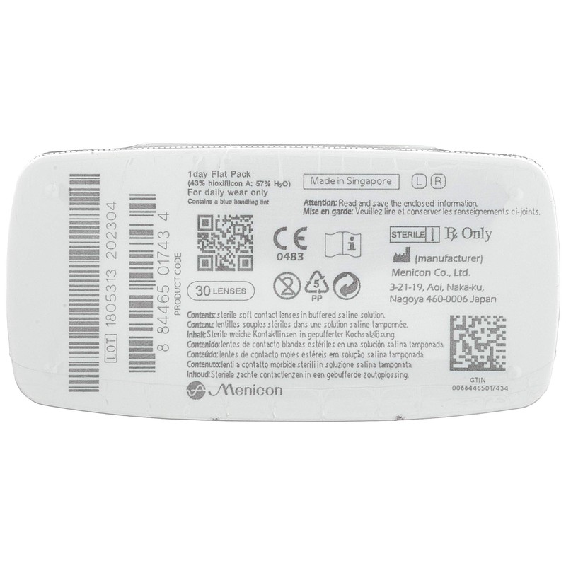 Miru 1Day Menicon Flat Pack Day Lenses White, , ,