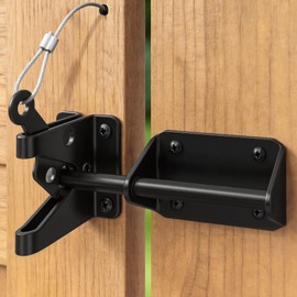 KINJOUZ Heavy Duty Gate Latch for Wooden Fence with Cable Pull